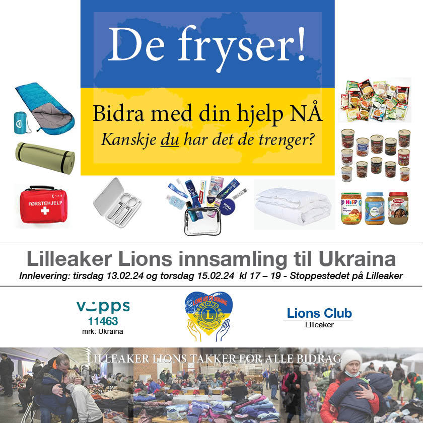 Innsamling til krigsofre i Ukraina